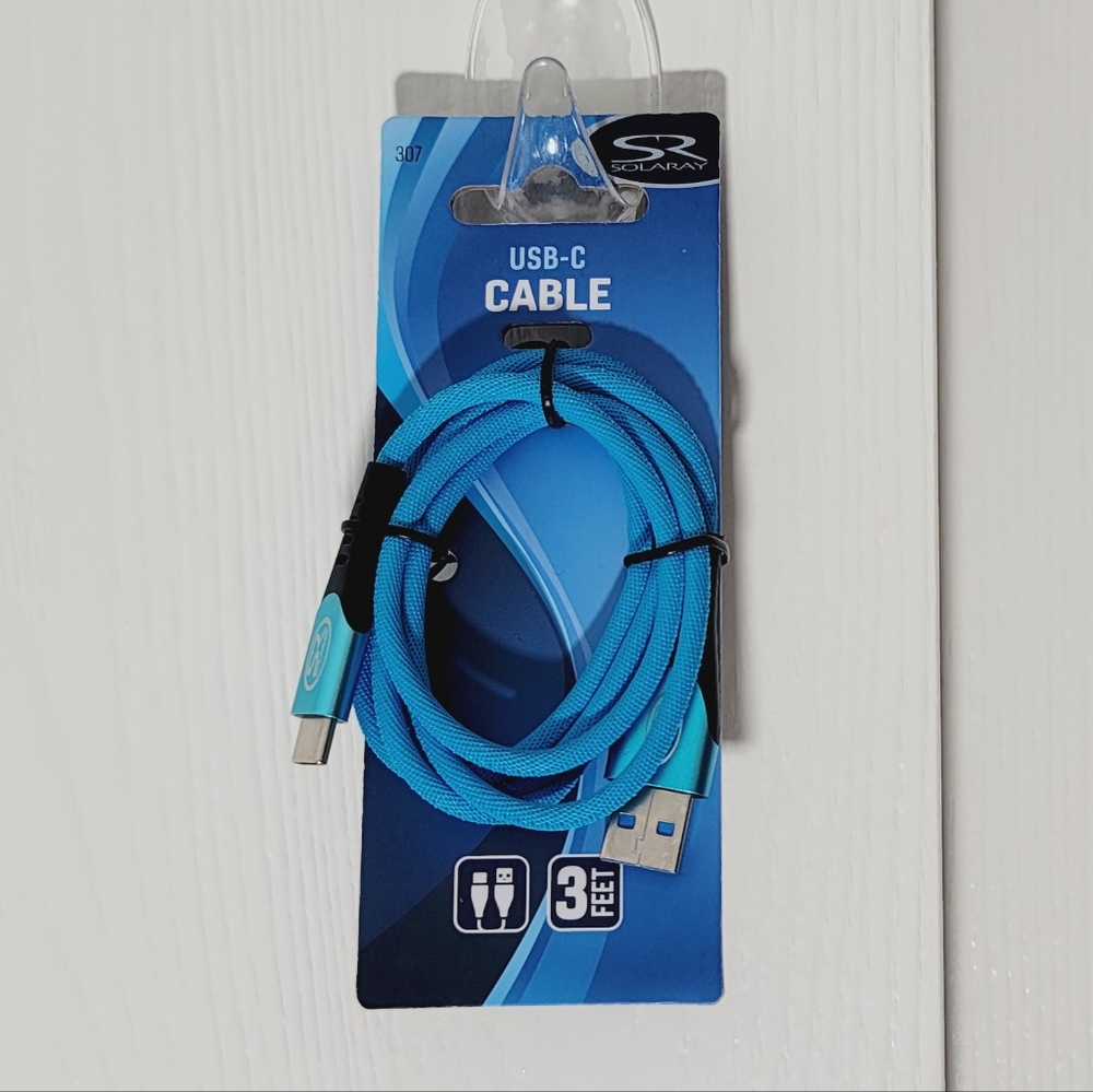 Solaray USB-C Cable 3 Feet (Blue)